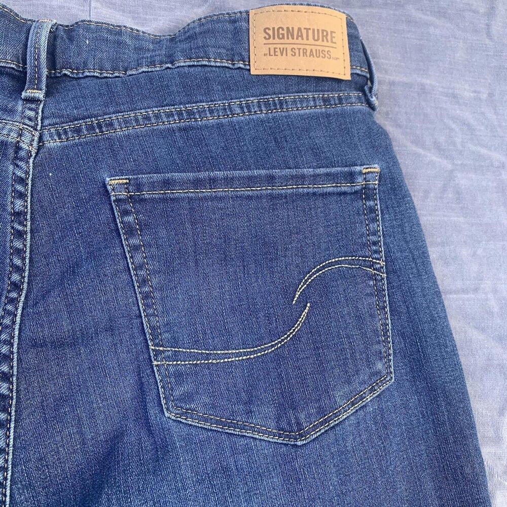 Levi Strauss Mens Signature Dark Wash Blue Jeans High Rise Skinny 32x28 READ​ - Picture 6 of 11